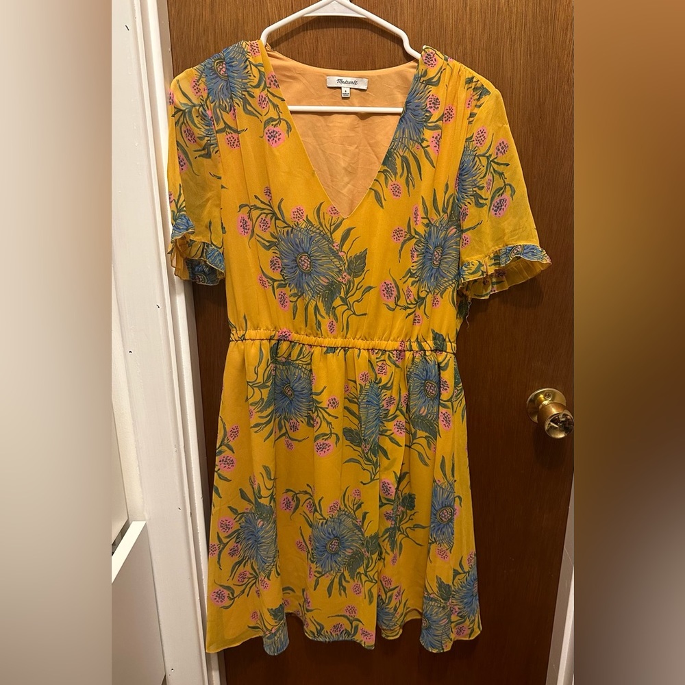 Madewell Yellow Floral Dress - Size 6